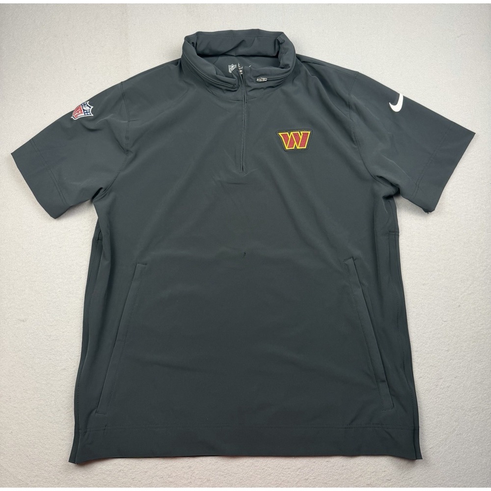 Men's Washington Commanders Nike Black Sideline Short Sleeve Quarter-Zip Dri-FIT
